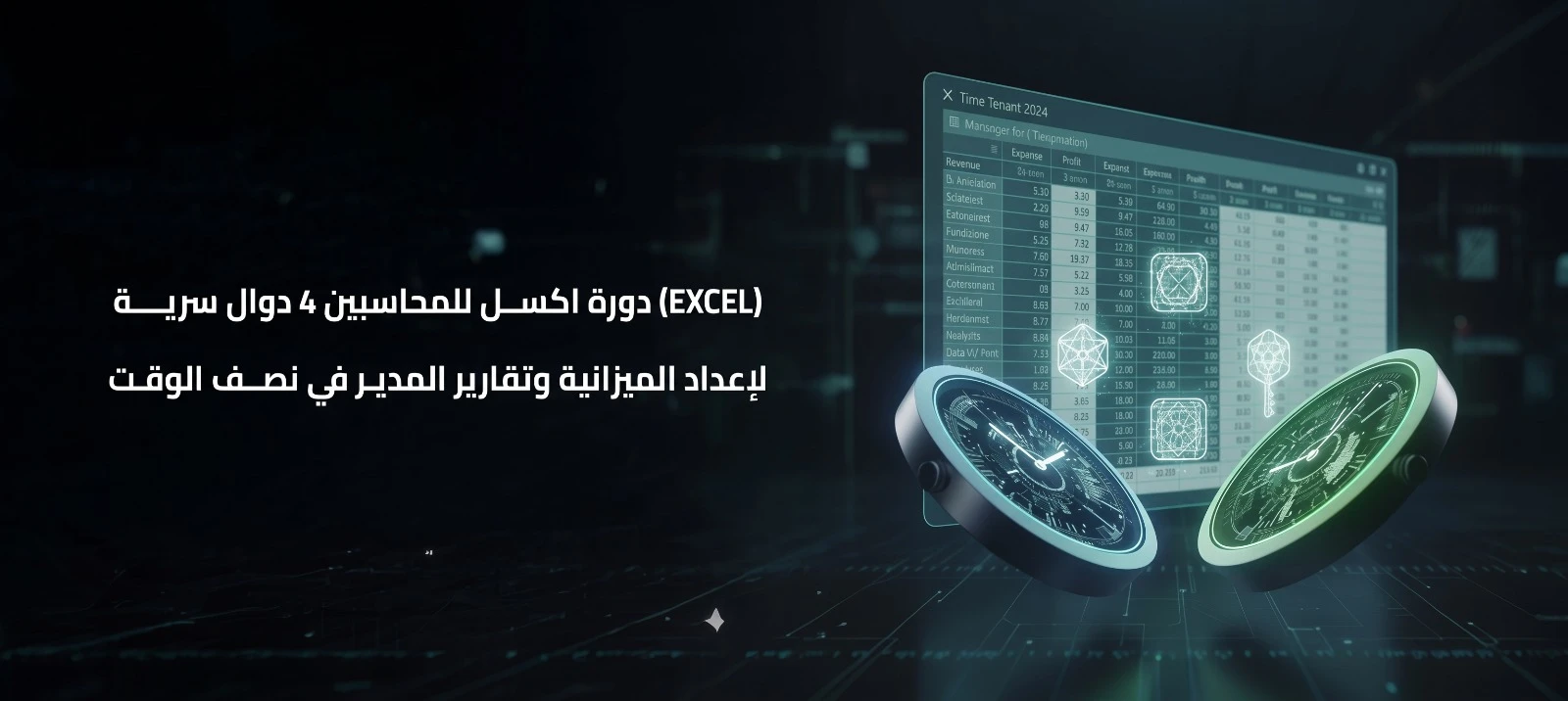 تعلم أهم 4 دوال في Excel لتسريع إعداد الميزانية والتحليل المالي. اكتشف أسرار VLOOKUP و What-If Analysis لتقليل الأخطاء وتوفير الوقت
